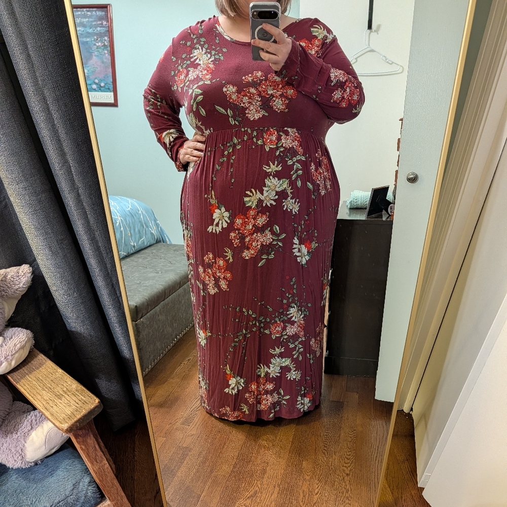 Floral Long Sleeve Maxi Dress